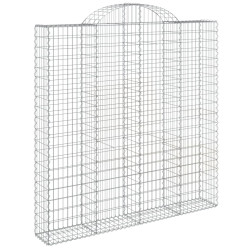 Kosze gabionowe, 8 szt, 200x30x200/220 cm, galwanizowane żelazo