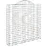 Kosze gabionowe, 8 szt, 200x30x200/220 cm, galwanizowane żelazo