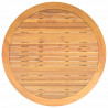 Stół ogrodowy z akacjowym blatem, beż, Ø110x71 cm, rattan PE