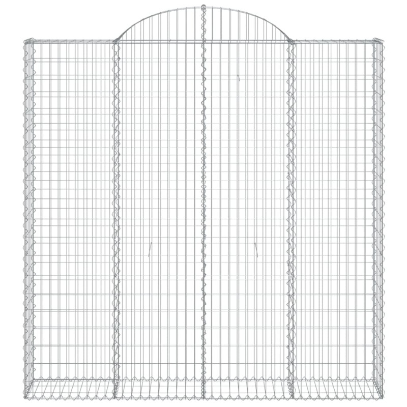 Kosze gabionowe, 8 szt, 200x30x200/220 cm, galwanizowane żelazo