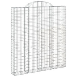 Kosze gabionowe, 8 szt, 200x30x220/240 cm, galwanizowane żelazo