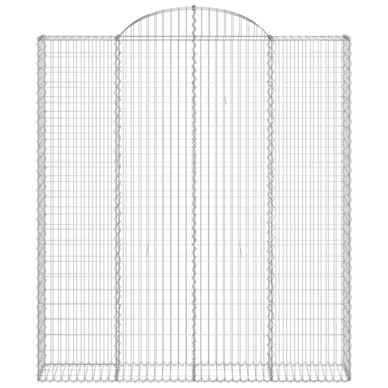 Kosze gabionowe, 8 szt, 200x30x220/240 cm, galwanizowane żelazo