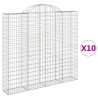 Kosze gabionowe, 10 szt, 200x30x180/200cm, galwanizowane żelazo