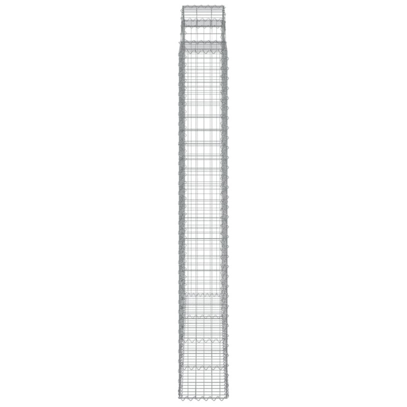 Kosze gabionowe, 6 szt, 200x30x220/240 cm, galwanizowane żelazo