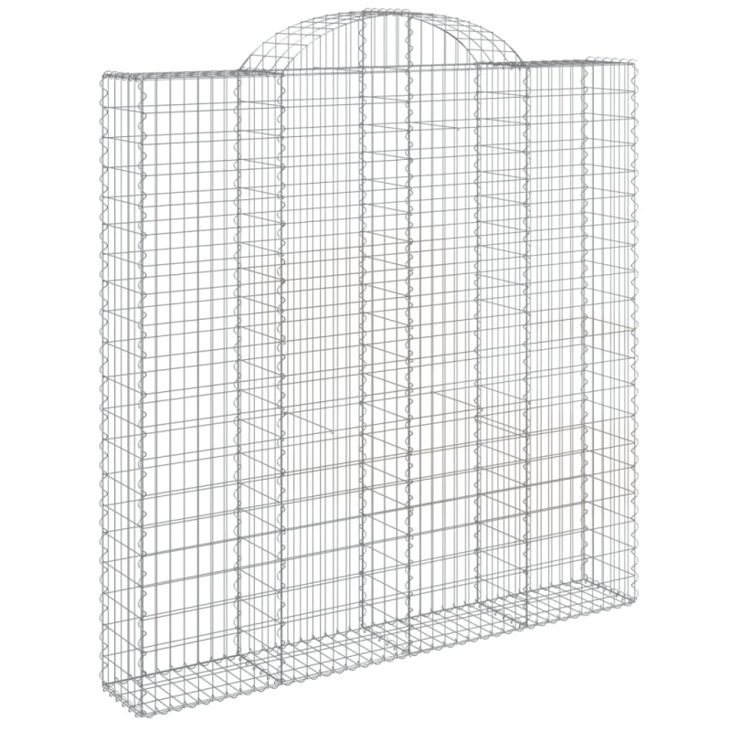 Kosze gabionowe, 10 szt, 200x30x200/220cm, galwanizowane żelazo