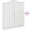 Kosze gabionowe, 11 szt, 200x50x220/240cm, galwanizowane żelazo