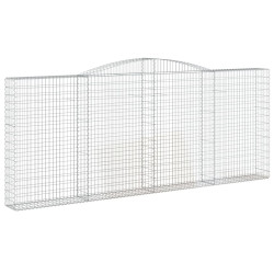 Kosze gabionowe, 7 szt, 400x30x160/180 cm, galwanizowane żelazo