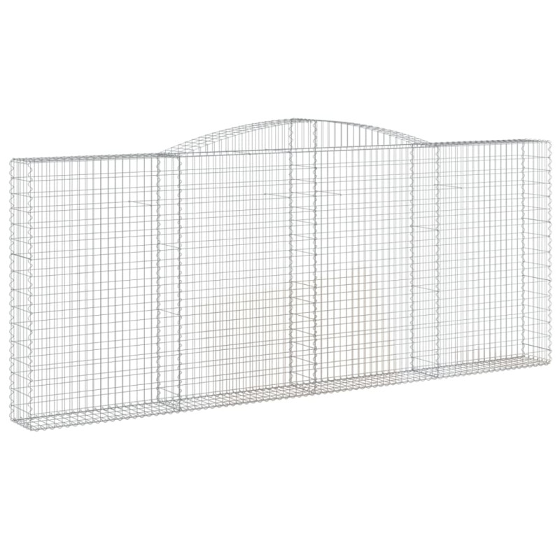 Kosze gabionowe, 7 szt, 400x30x160/180 cm, galwanizowane żelazo
