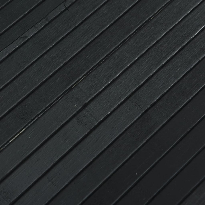 Parawan, czarny, 165x600 cm, bambusowy