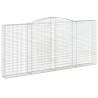 Kosze gabionowe, 15 szt, 400x30x180/200cm, galwanizowane żelazo