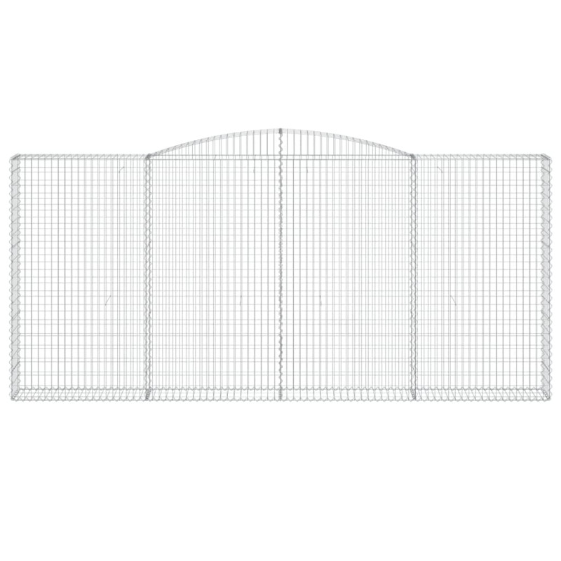 Kosze gabionowe, 15 szt, 400x30x180/200cm, galwanizowane żelazo