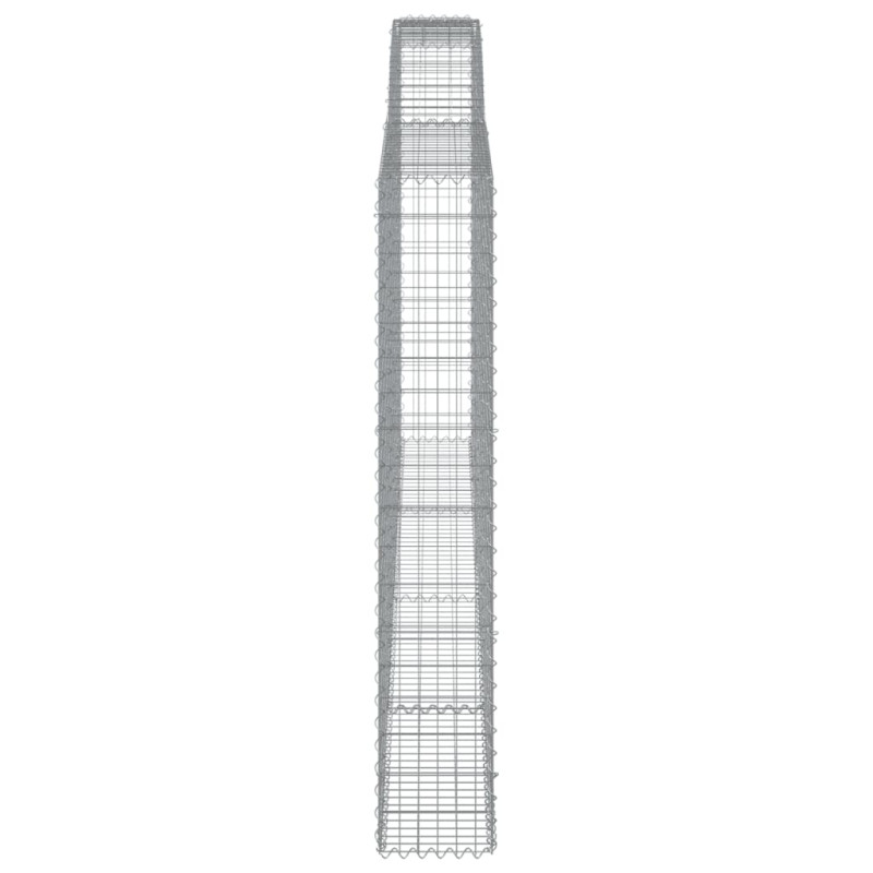 Kosze gabionowe, 15 szt, 400x30x180/200cm, galwanizowane żelazo