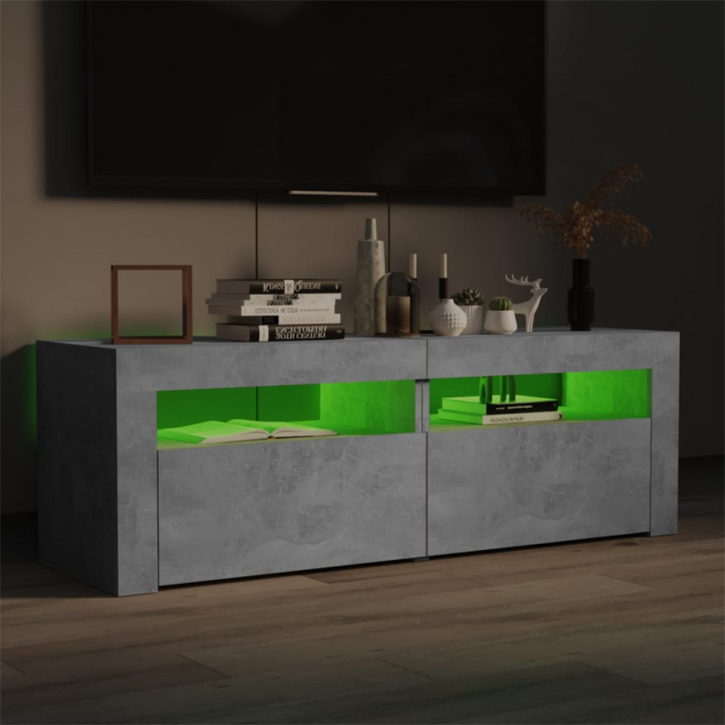Szafka pod TV z oświetleniem LED, szarość betonu, 120x35x40 cm