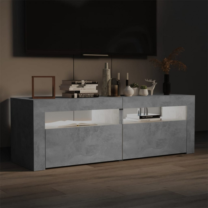 Szafka pod TV z oświetleniem LED, szarość betonu, 120x35x40 cm