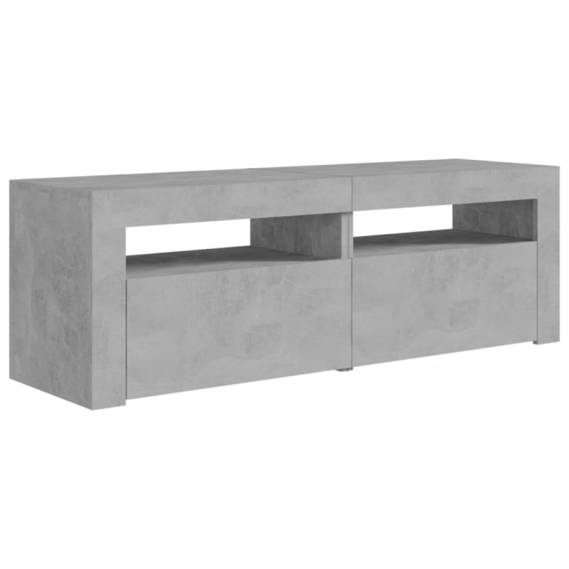 Szafka pod TV z oświetleniem LED, szarość betonu, 120x35x40 cm