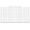 Kosze gabionowe, 8 szt, 400x30x220/240 cm, galwanizowane żelazo