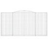 Kosze gabionowe, 9 szt, 400x30x200/220 cm, galwanizowane żelazo