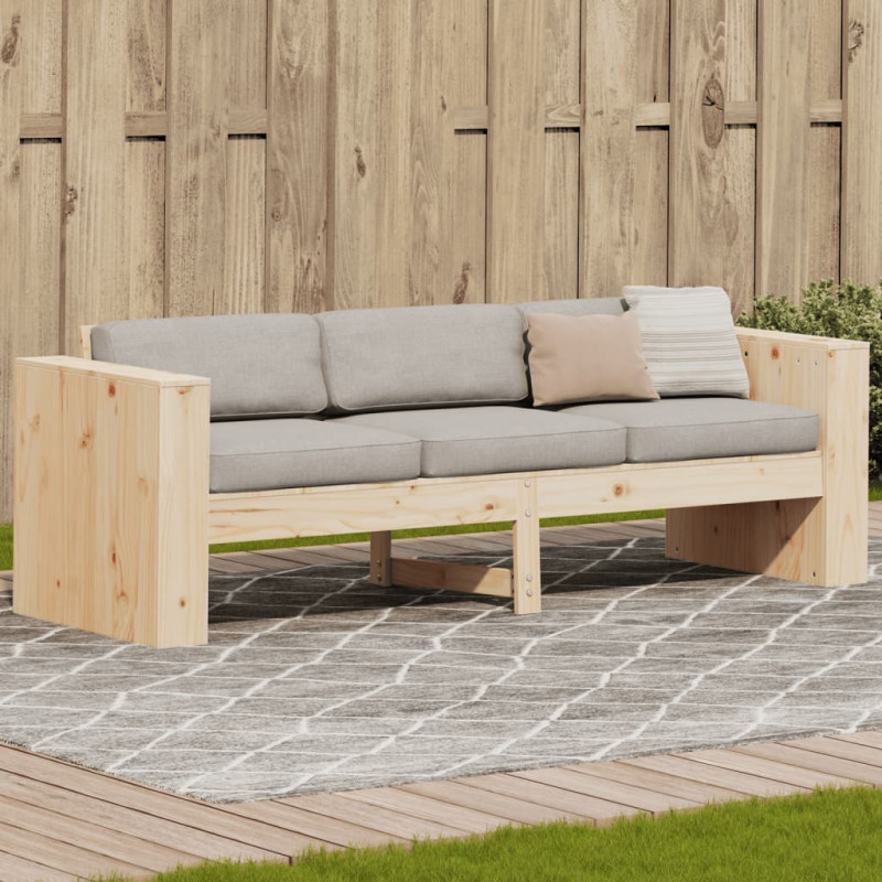 Ogrodowa sofa 3-osobowa, 189x60x62 cm, lite drewno sosnowe