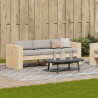 Ogrodowa sofa 3-osobowa, 189x60x62 cm, lite drewno sosnowe