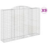 Kosze gabionowe, 9 szt, 300x50x200/220 cm, galwanizowane żelazo