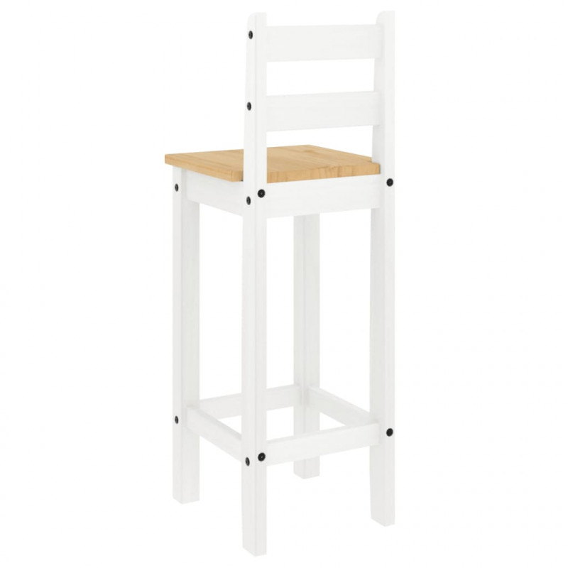 5-cz. zestaw mebli barowych, biały, lite drewno sosnowe