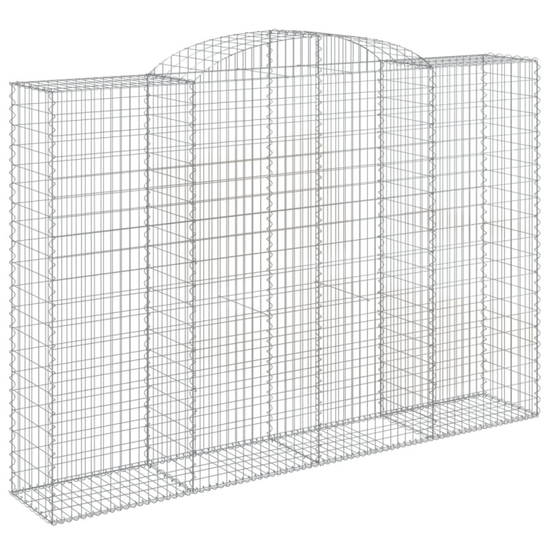 Kosze gabionowe, 9 szt, 300x50x200/220 cm, galwanizowane żelazo