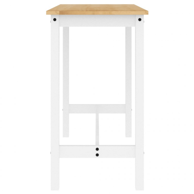 5-cz. zestaw mebli barowych, biały, lite drewno sosnowe