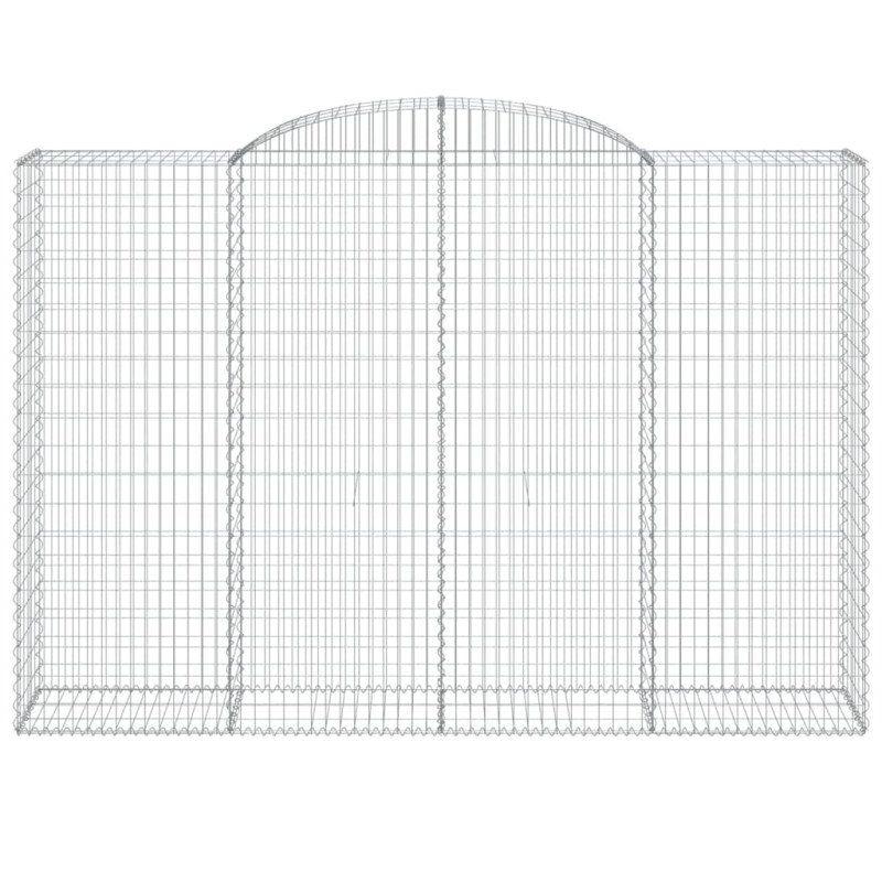 Kosze gabionowe, 9 szt, 300x50x200/220 cm, galwanizowane żelazo