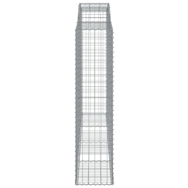 Kosze gabionowe, 9 szt, 300x50x200/220 cm, galwanizowane żelazo