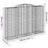Kosze gabionowe, 9 szt, 300x50x200/220 cm, galwanizowane żelazo