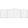 Kosze gabionowe, 15 szt, 400x30x120/140cm, galwanizowane żelazo