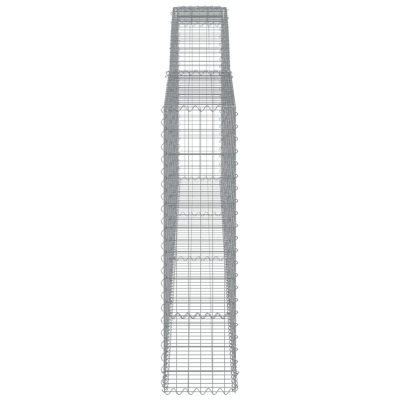 Kosze gabionowe, 15 szt, 400x30x120/140cm, galwanizowane żelazo