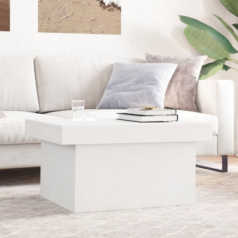 Stolik kawowy, biały, 100x55x40 cm, materiał drewnopochodny