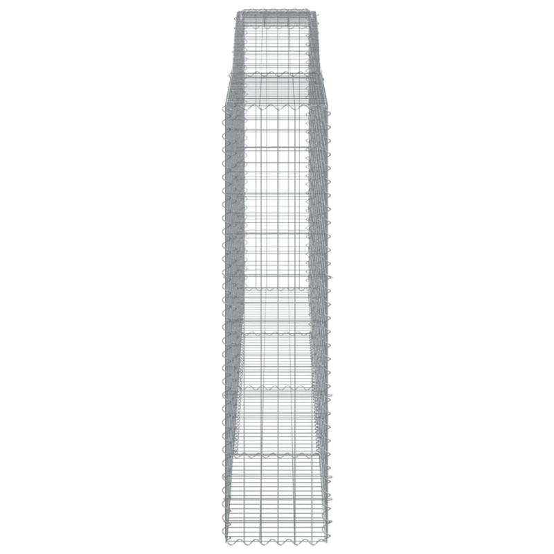 Kosze gabionowe, 15 szt, 400x50x200/220cm, galwanizowane żelazo