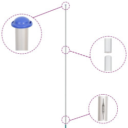 Flaga Francji z masztem, 6,23 m, aluminium