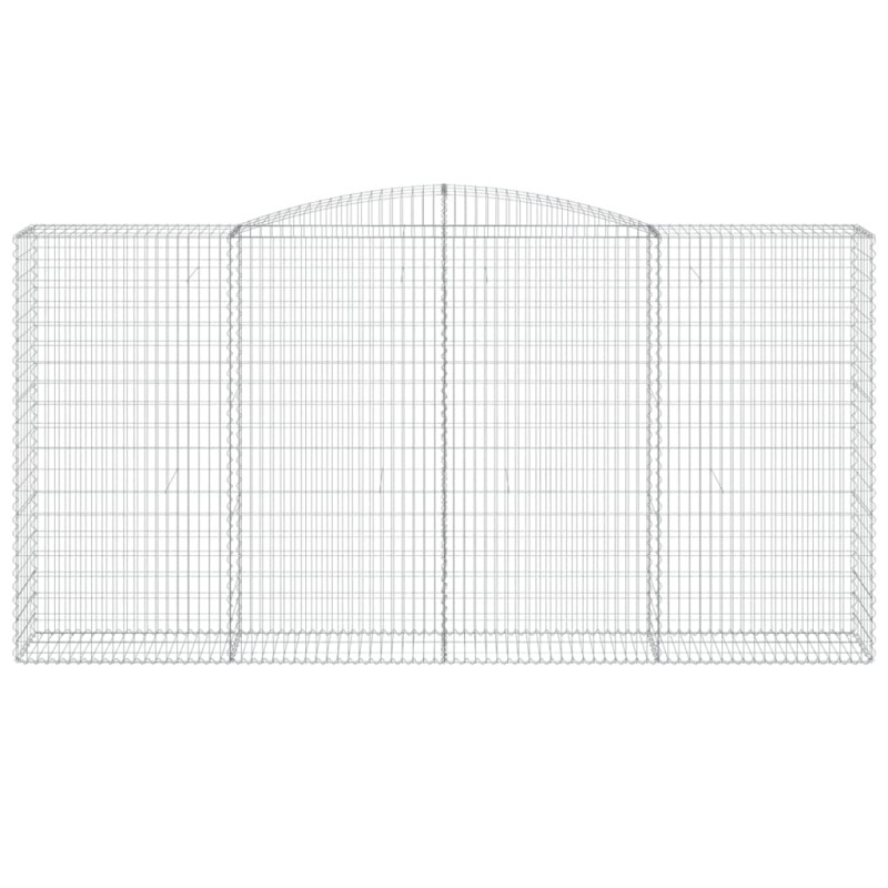Kosze gabionowe, 7 szt, 400x50x200/220 cm, galwanizowane żelazo