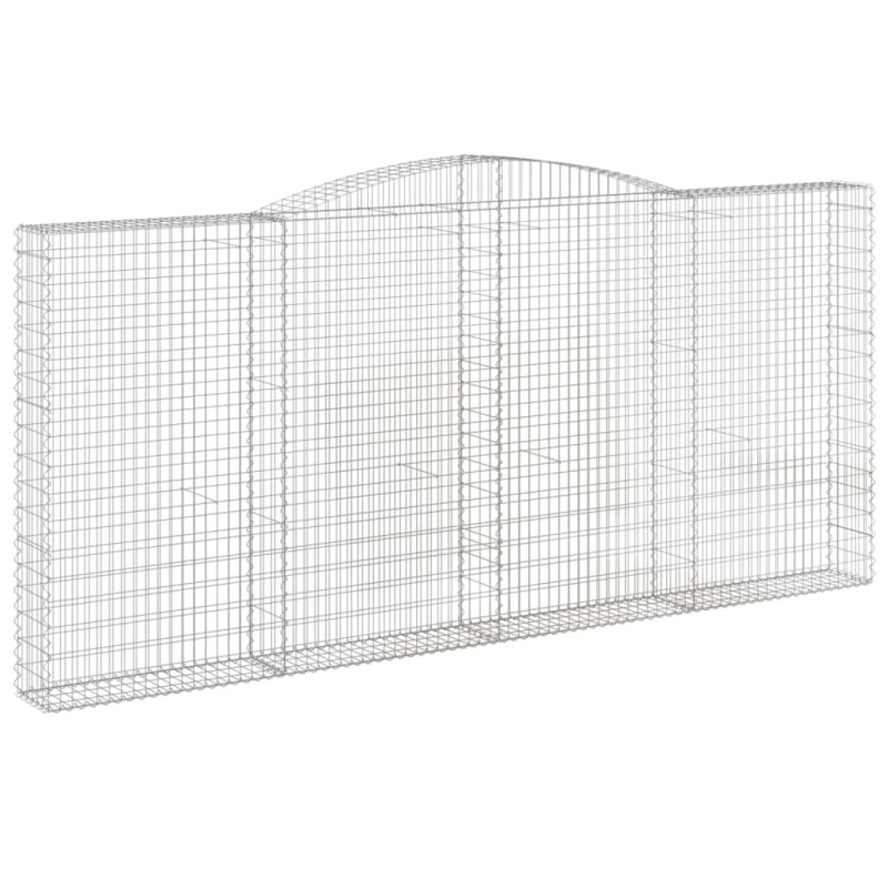 Kosze gabionowe, 9 szt, 400x30x180/200 cm, galwanizowane żelazo
