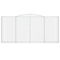 Kosze gabionowe, 9 szt, 400x30x180/200 cm, galwanizowane żelazo