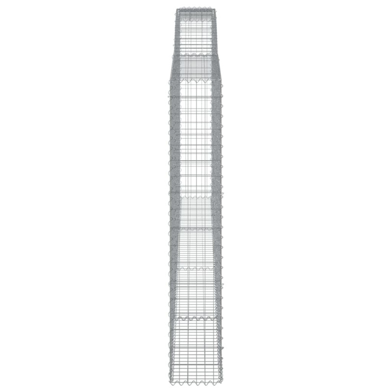 Kosze gabionowe, 9 szt, 400x30x180/200 cm, galwanizowane żelazo