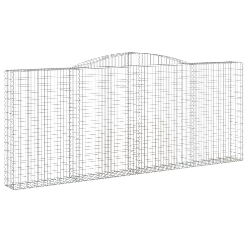 Kosze gabionowe, 9 szt. 400x30x160/180 cm, galwanizowane żelazo