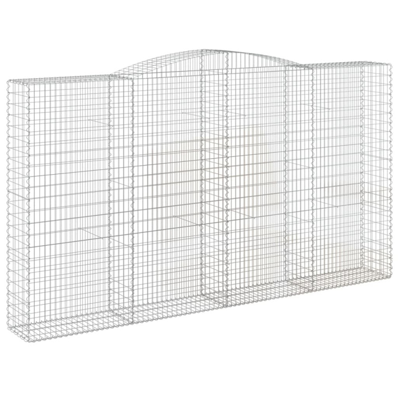 Kosze gabionowe, 7 szt, 400x50x220/240 cm, galwanizowane żelazo