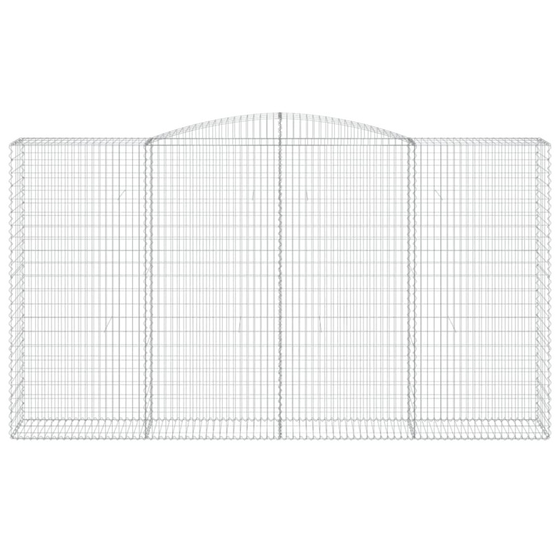 Kosze gabionowe, 7 szt, 400x50x220/240 cm, galwanizowane żelazo