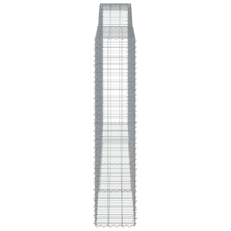 Kosze gabionowe, 7 szt, 400x50x220/240 cm, galwanizowane żelazo