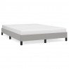Rama łóżka bez materaca, jasnoszara, 140x190 cm, obita tkaniną