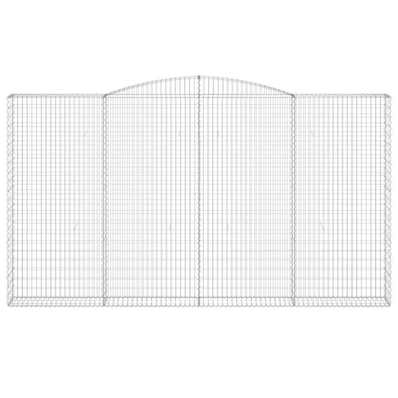 Kosze gabionowe, 10 szt, 400x30x220/240cm, galwanizowane żelazo