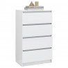 Komoda biała z połyskiem 60x35x98,5 cm, materiał drewnopochodny