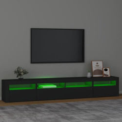 Szafka pod TV z oświetleniem LED, czarna, 240x35x40 cm