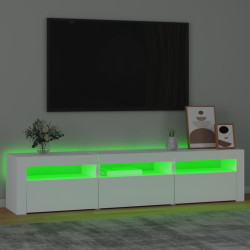 Szafka pod TV z oświetleniem LED, biała, 180x35x40 cm