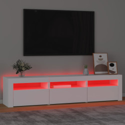 Szafka pod TV z oświetleniem LED, biała, 180x35x40 cm