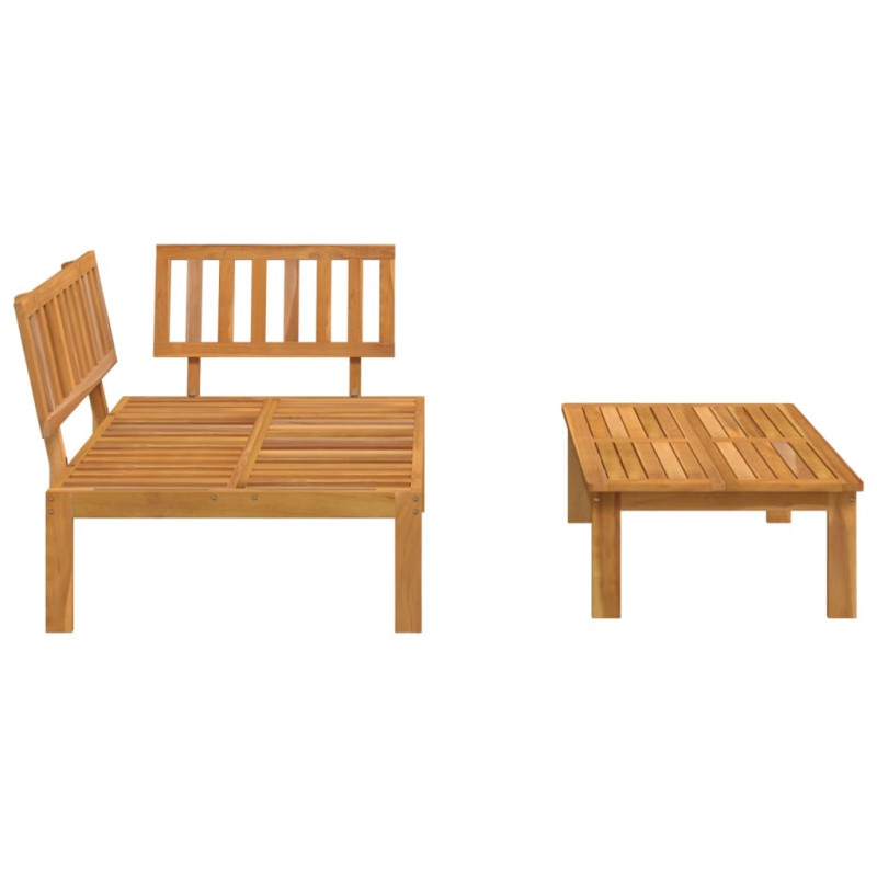 Sofa ogrodowa i stolik z deseczek, lite drewno akacjowe